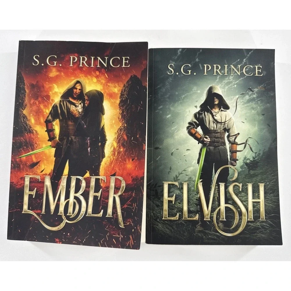 2 Elvish Trilogy novels: S.G. Prince Elvish‎ & Ember Oversized Trade Paperbacks